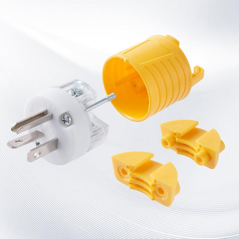 Suplevel 20 Amp 125 Volt Electrical Replacement Plug and Connector, NEMA 5-20 Extension Cord Ends, 2 Pole, 3 Wire Grounding, Industrial Grade, Straight Blade, Heavy Duty, 5 Set, ETL Listed - Image 5